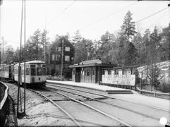 Ålstenstorget spårvagnshållplats vid Ålstensgatan 1931.