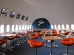 Matsal på Jumbo Hostel, Stockholm Arlanda Airport.