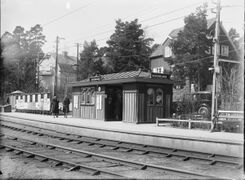 Ålstens Gård spårvagnshållplats i Ålsten 1931.