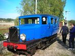 En motorvagn från HFJ, numer i drift vid Östra Södermanlands Järnväg