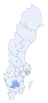 Jönköpings läns läge i Sverige.