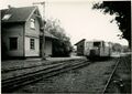 Ottenby station 1961 Foto:Bertil Andersson Boggierälsbuss SJ Yo1t 634 eller SJ Yo 635 Strax före rivningen av banan.