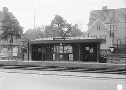 Klövervägen spårvagnshållplats i Äppelviken 1931.